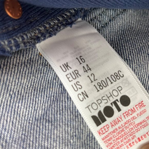 Topshop Maternity Women's Rosa High Waisted Mid Length Shorts Size 12 Denim Blue - Picture 9 of 10